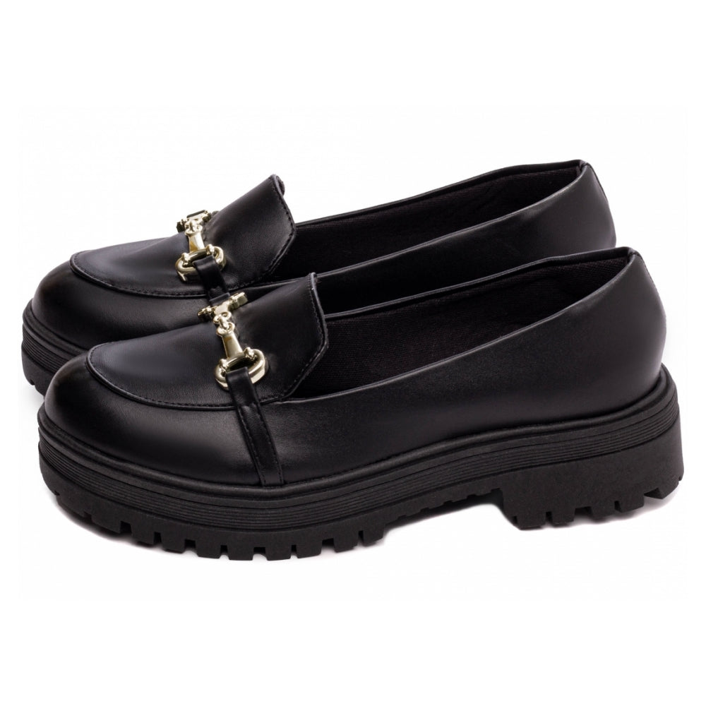 Mocassim Feminino Tratorado Napa Preto Elegância Conforto Autêntico