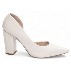 Scarpin Aberto Napa Off White Salto 8,5cm | Domine a Cena com Elegância e Sofisticação 