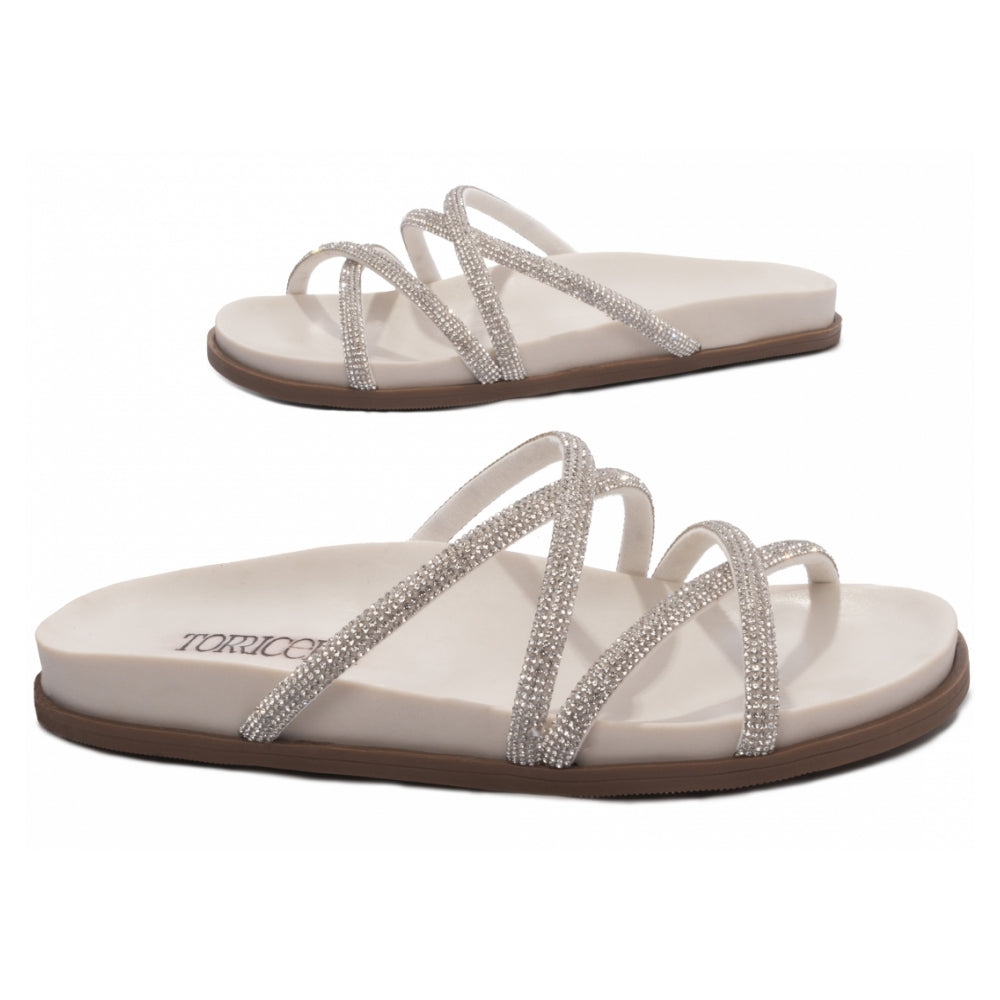 Sandália Papete Birken Strass Off White Arrasadora - Elegância e Conforto