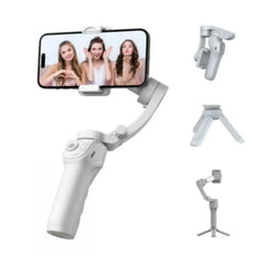 Peining M01 - Estabilizador de Imagem para Smartphone, Gimbal 3 Eixos, Luz de Preenchimento, Tripé Dobrável