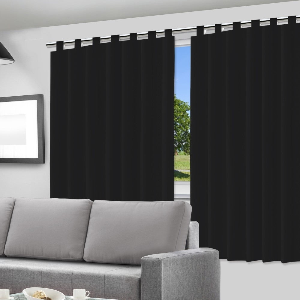 Cortina Blackout Preto com Alça para Varão 280x220cm Controle a Luz, o Calor e o Estilo da sua Casa