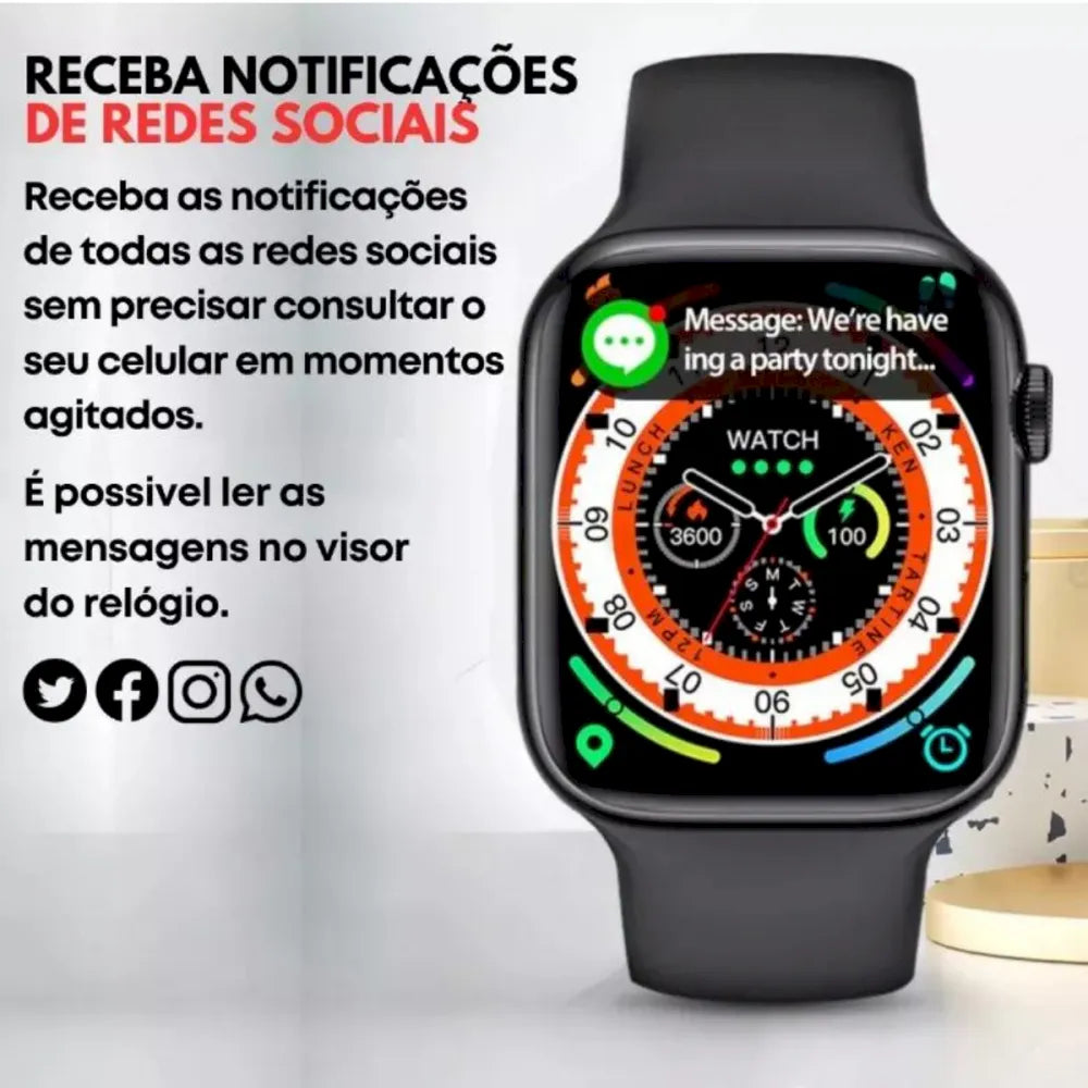 CX800 MAX / X13 Ultra - Smartwatch Tela Infinita, Design Moderno, Diversas Funções, Anatel