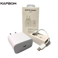 Carregador Rápido Kapbom 60W USB-C (Tipo-C) - Carga Rápida, Segurança, Praticidade