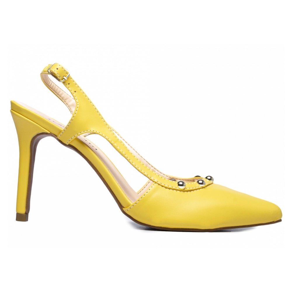 Scarpin Amarelo Salto Fino Alto