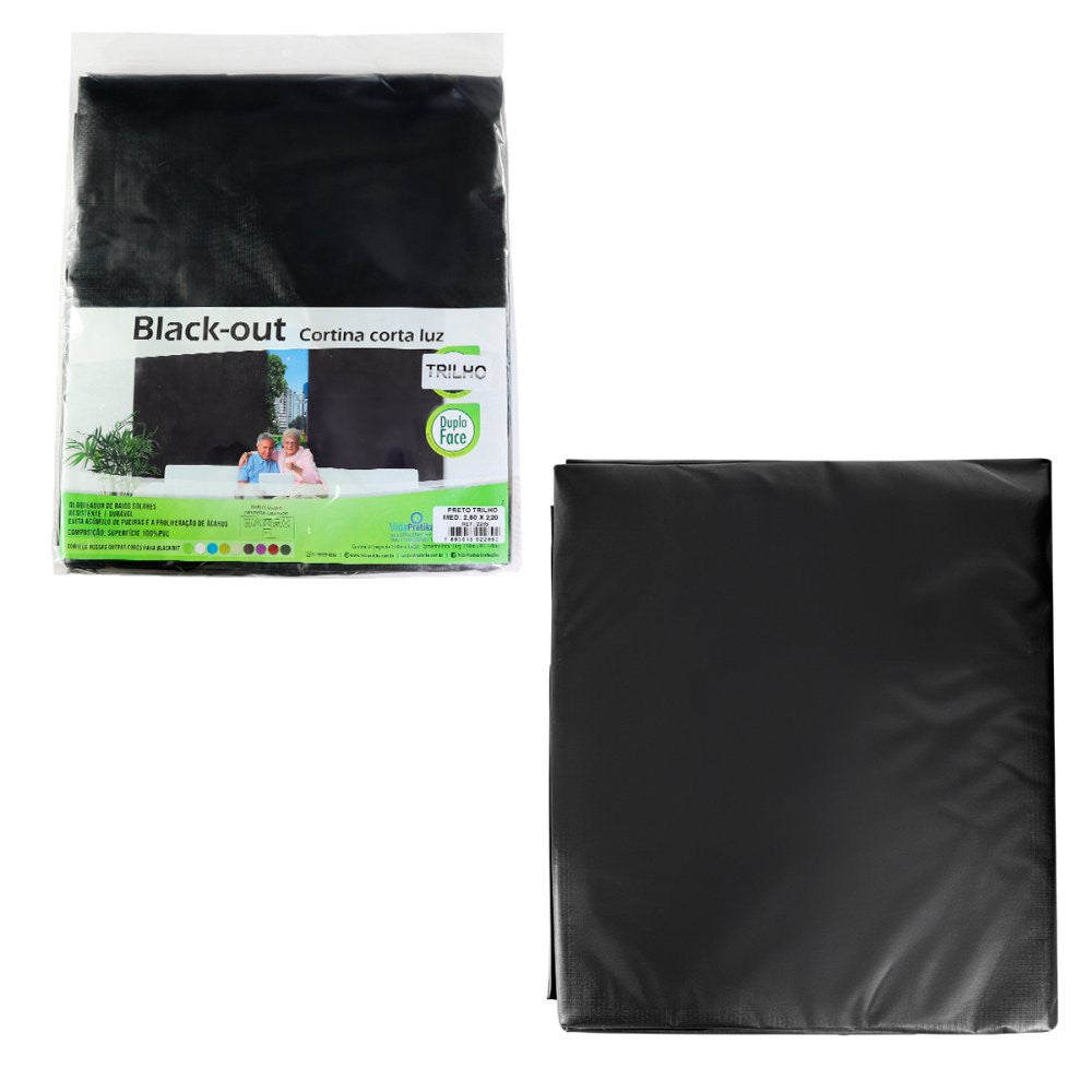 Cortina Blackout Preto para Trilho - 280x220cm Controle a Luz, o Calor e o Estilo da sua Casa