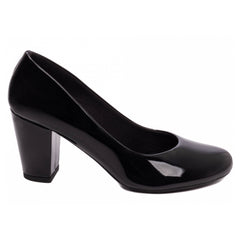 Scarpin Bico Redondo Verniz Preto | Elegância e Conforto para Seus Pés