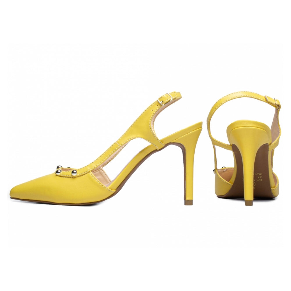 Scarpin Amarelo Salto Fino Alto