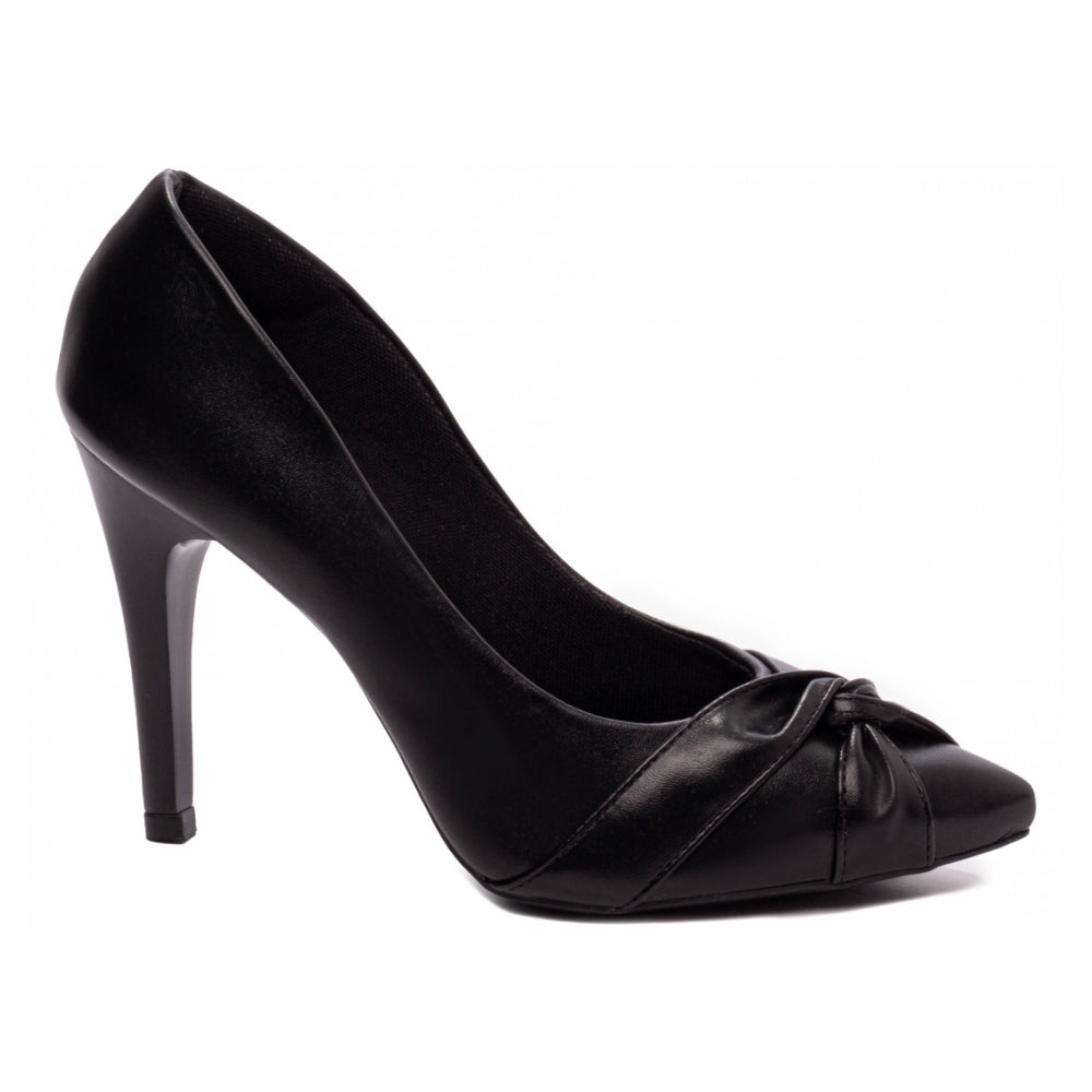 Scarpin Elegance Napa Preto Bico Fino