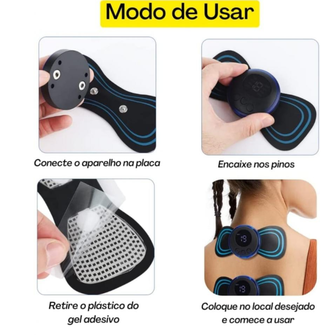 Massageador Portátil Recarregável - Alívio Instantâneo para Dores Musculares