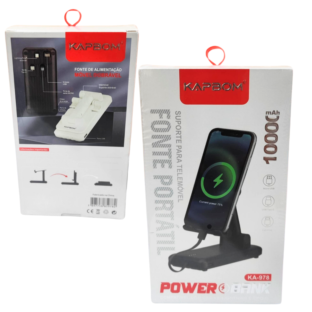 Power Bank KA-978 10000mAh Suporte Celular