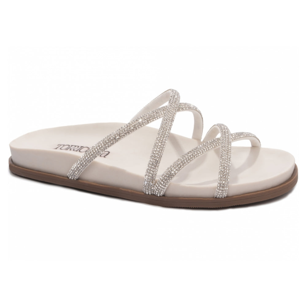 Sandália Papete Birken Strass Off White Arrasadora - Elegância e Conforto