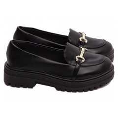 Mocassim Feminino Tratorado Napa Preto Elegância Conforto Autêntico