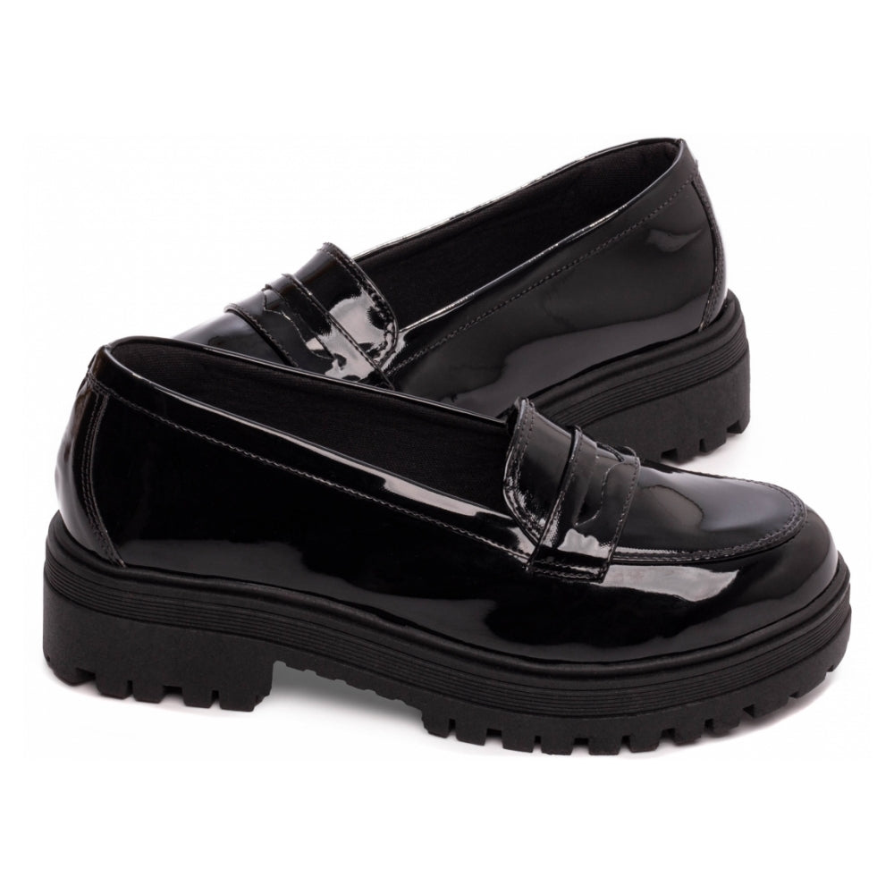 Mocassim Feminino Tratorado Preto Elegância Conforto Autêntico