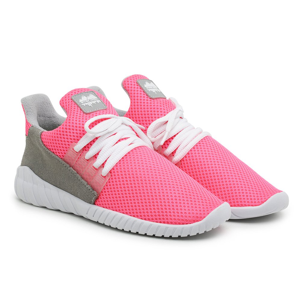 Tênis Caminhada Feminino Confortável Pink