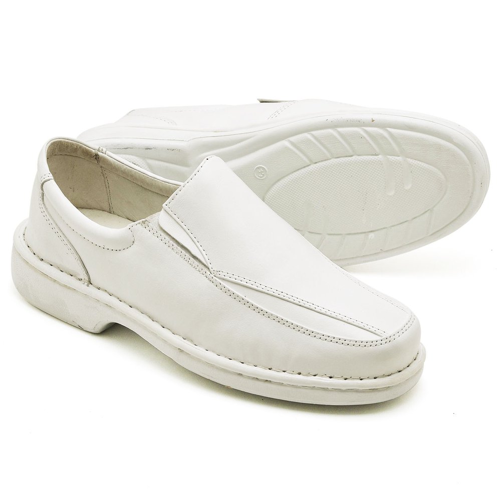 Sapato Comfort Premium Branco - O Conforto Incomparável do Couro em seus Pés.