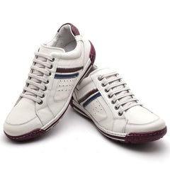 Sapatênis Conforto Couro Off White - Elegância e Conforto!