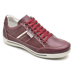 Sapatênis Casual Conforto em Couro Floater Premium Vermelho