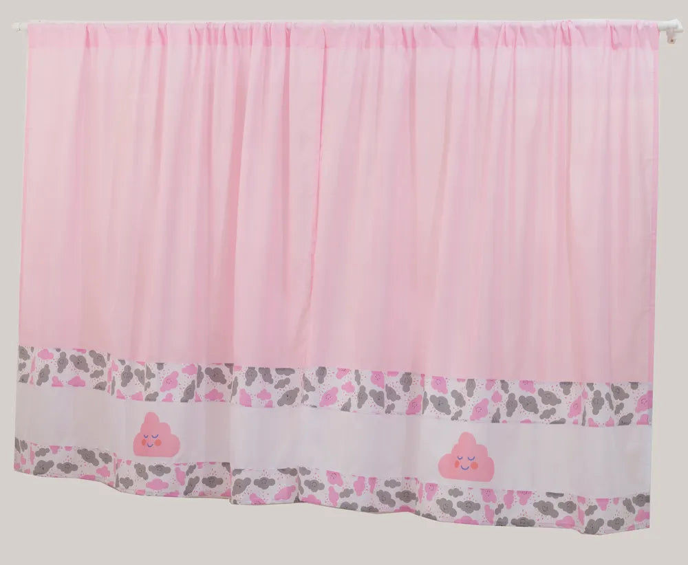 Cortina Infantil Nuvem Rosa para Varão Simples 200x170cm Um Toque de Delicadeza e Alegria para o Quarto da sua Princesa!