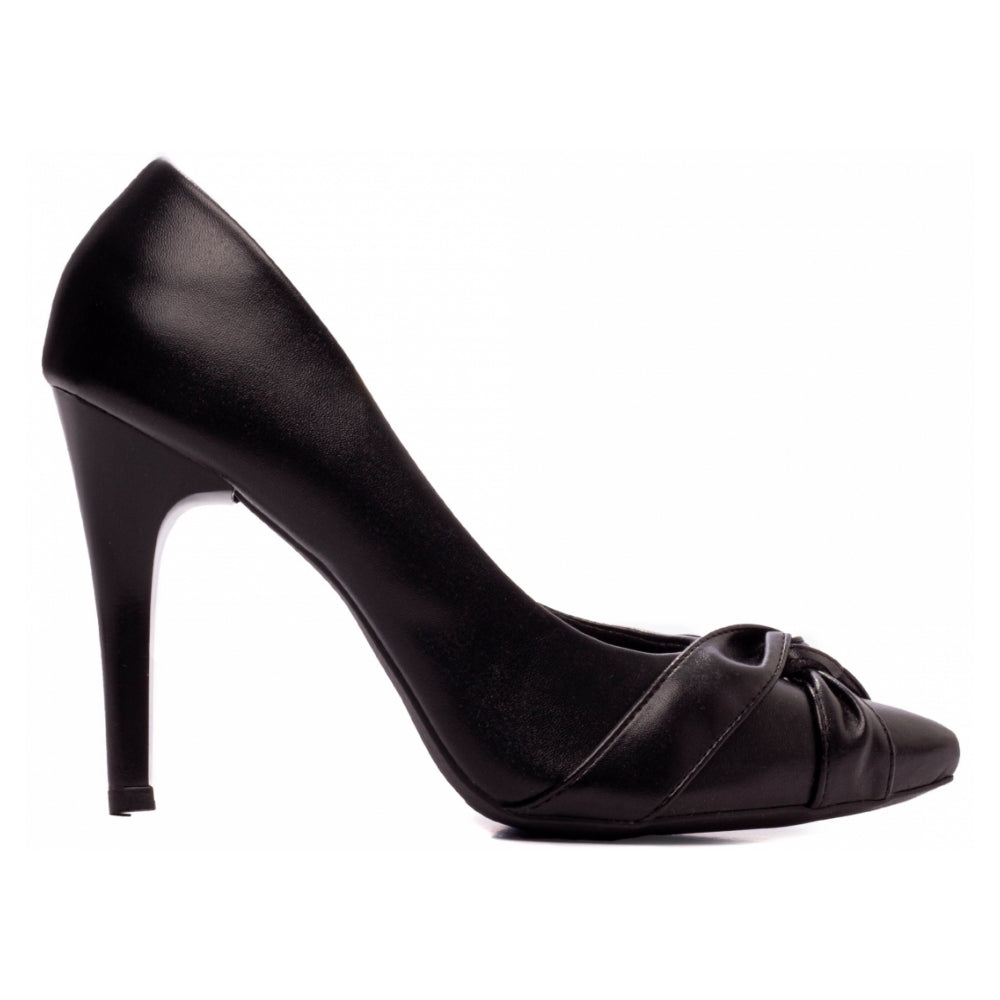 Scarpin Elegance Napa Preto Bico Fino