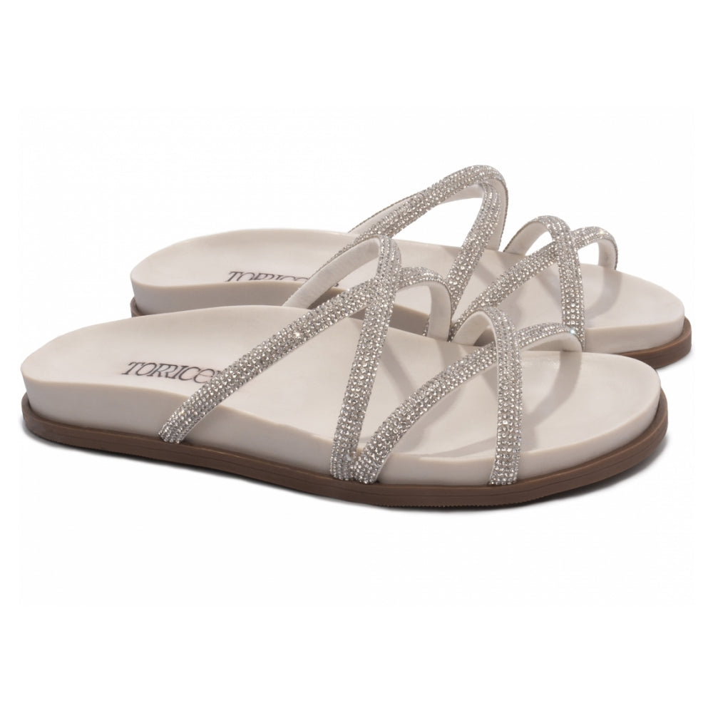 Sandália Papete Birken Strass Off White Arrasadora - Elegância e Conforto