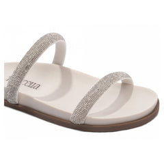 Sandália Papete Birken Strass Off White Arrasadora - Elegância Atemporal e Conforto