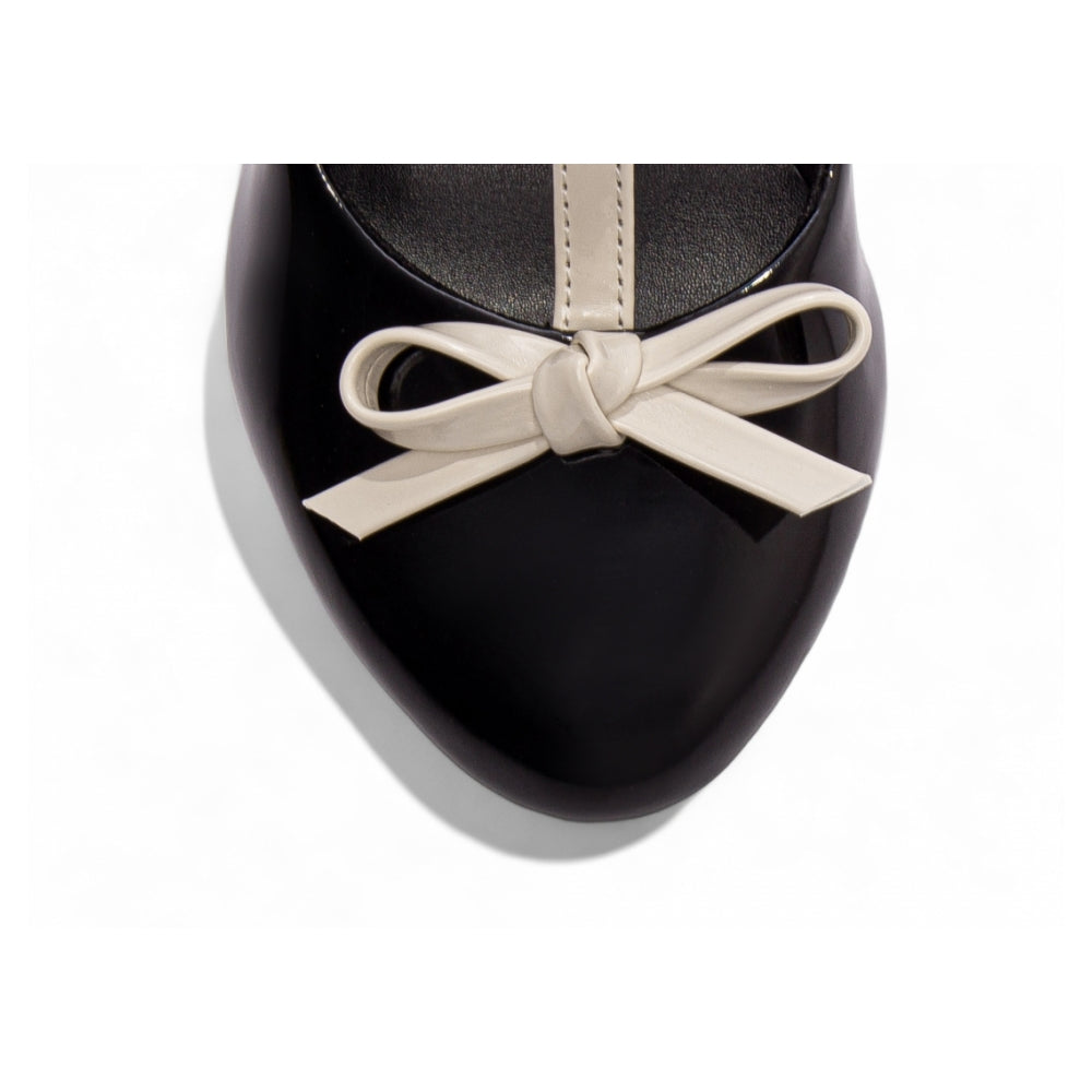 Sapato Boneca Mary Jane | Verniz Preto | Laço | Salto 7 cm | Elegante | Feminino