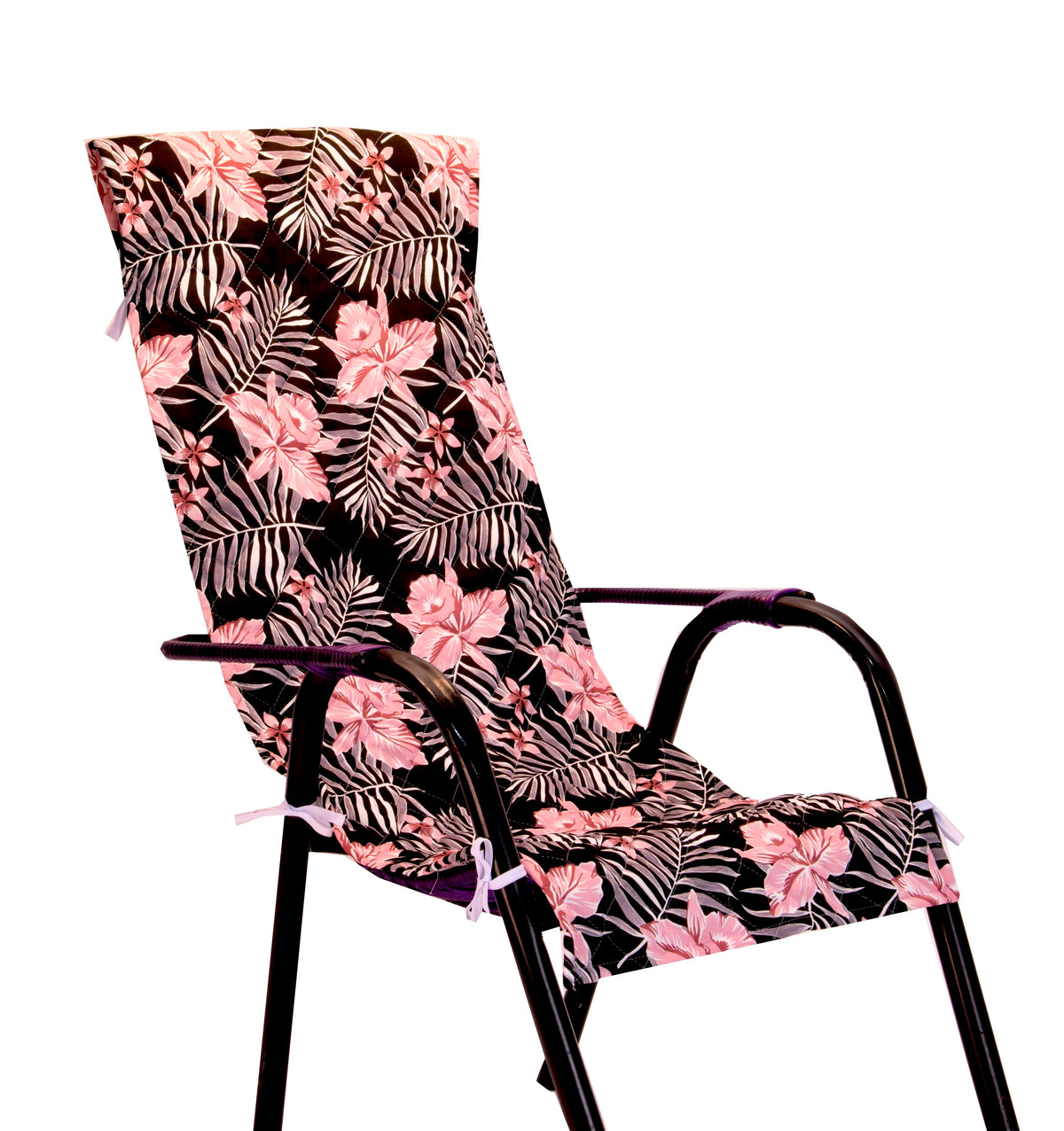 Capa Cadeira Espreguiçadeira Floral Rosa - Tecido Macio e Respirável, Design Elegantes, Lavável na Máquina