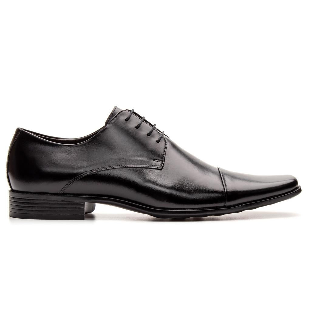 Sapato Social Derby Italiano em Couro Premium Preto e Marrom