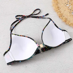 Biquíni 3 Peças com Top, Calcinha e Saia Floral - Ideal para Praia e Piscina!