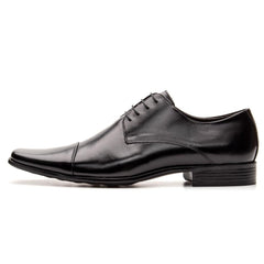 Sapato Social Derby Italiano em Couro Premium Preto e Marrom