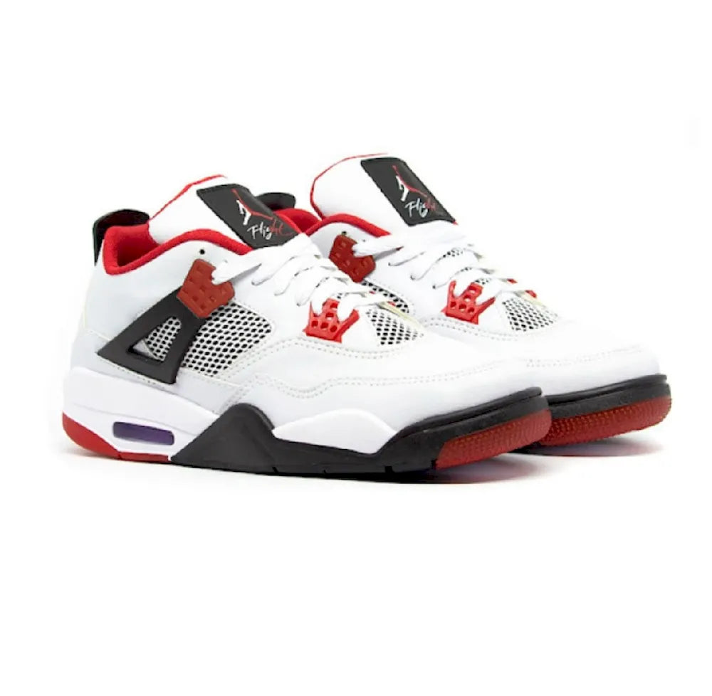 Air Jordan 4 Retro Bred Branco Vermelho - Tênis Masculino - Edição Limitada.