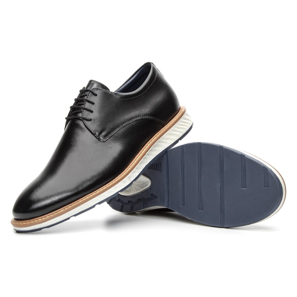 Sapato Casual Masculino Derby Comfort Preto