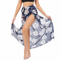 Saída de Praia Longa: Sarong Longo com Estampa para Biquíni - Tecido Chiffon Leve e Confortável - Ideal para Praia e Piscina!