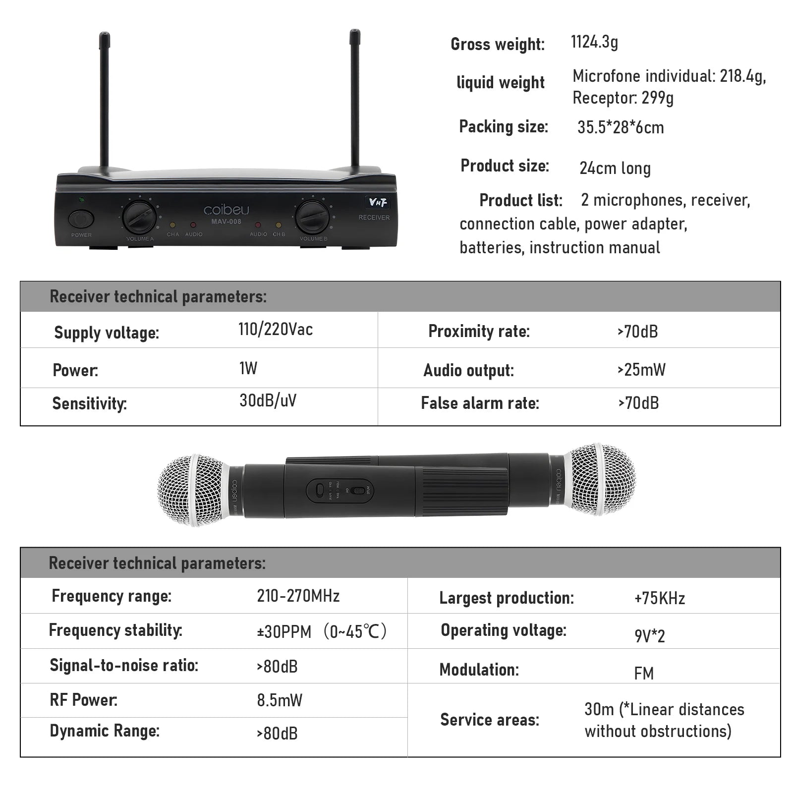 Kit Microfone Sem Fio Profissional VHF - Alta Qualidade e Mobilidade!