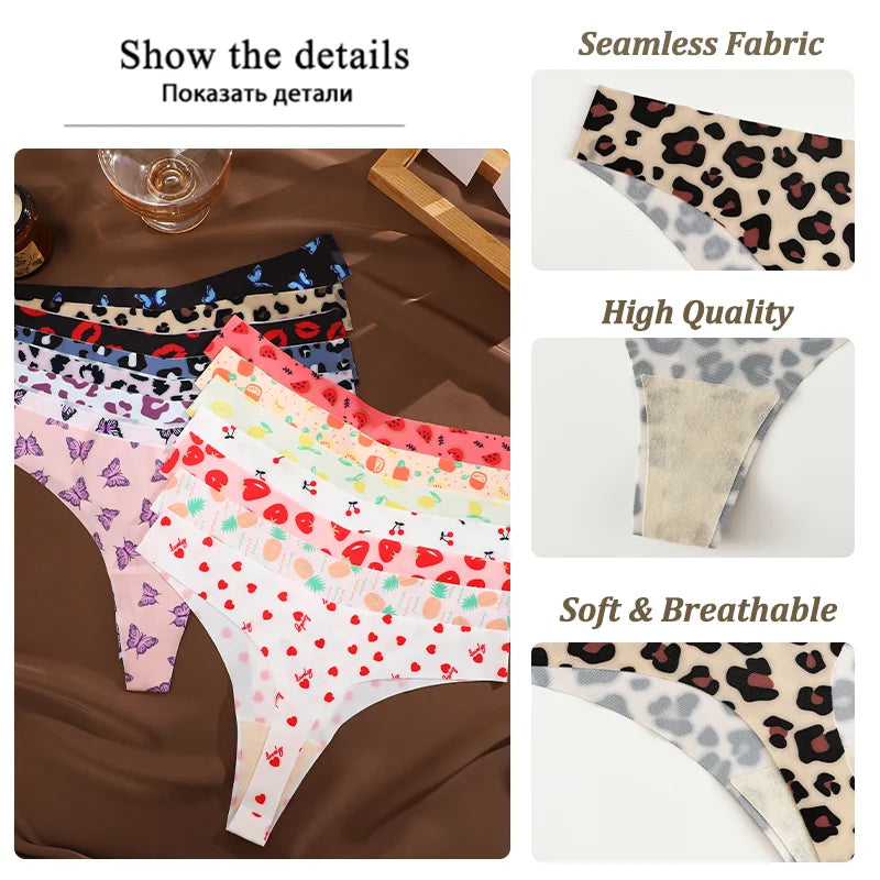 5 Peças / Conjunto de Tanga Ultrafina Seamless Coloridas