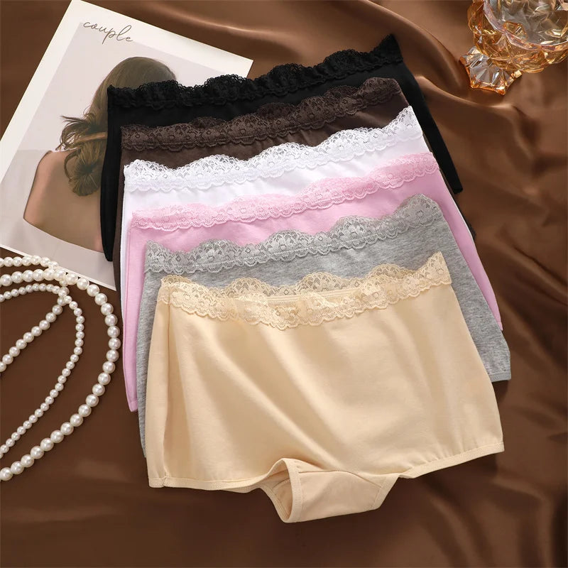 Calcinhas de Algodão Sem Costura - Renda Sexy - Boyshorts - Lingerie Feminina