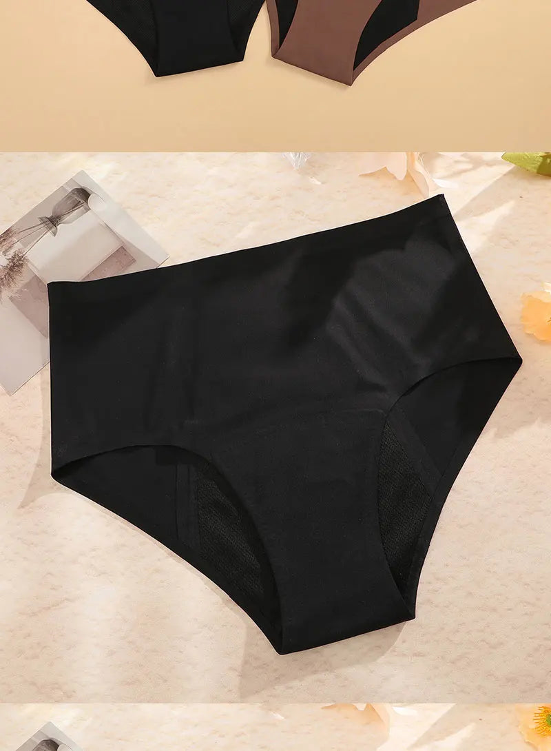 Calcinha Menstrual à Prova de Vazamento - Cintura Alta - 4 Camadas de Absorção - Renda Plus Size