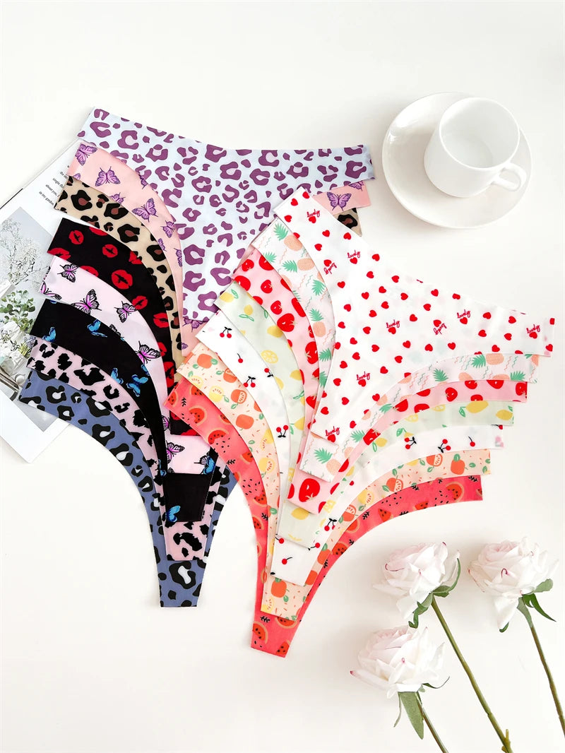 5 Peças / Conjunto de Tanga Ultrafina Seamless Coloridas