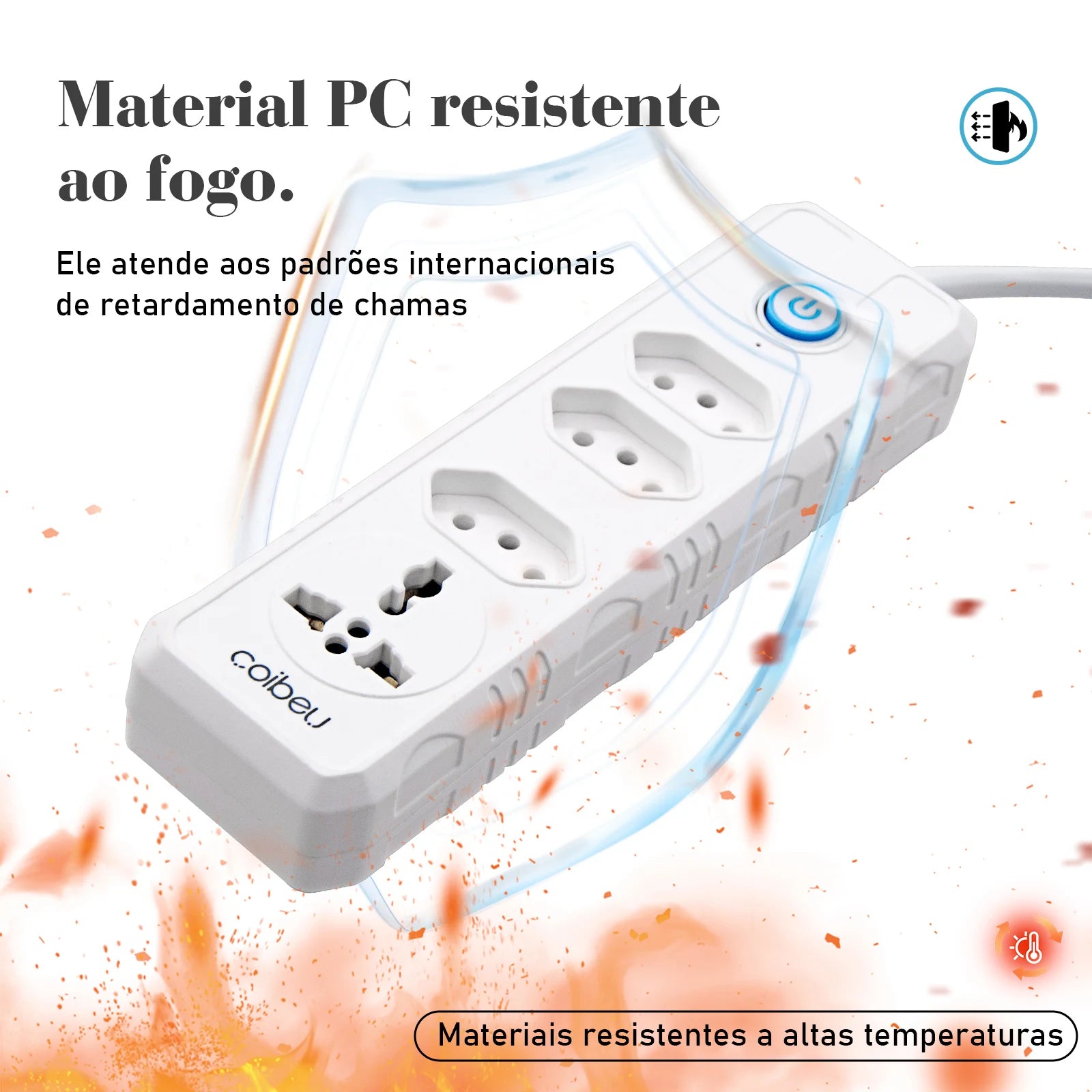 Extensão Tomada 3 Tomadas Universal Bivolt 1,9m Segurança