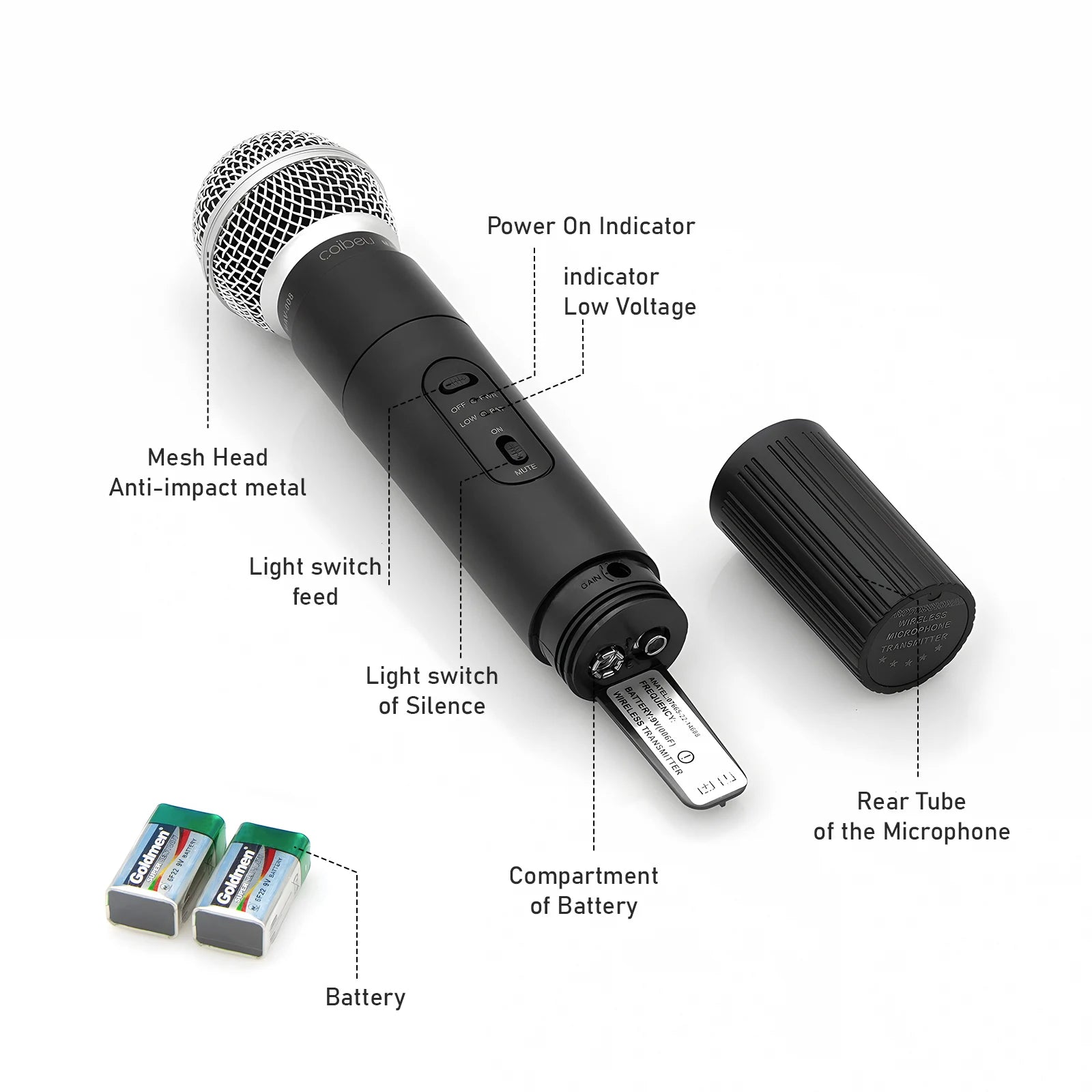 Kit Microfone Sem Fio Profissional VHF - Alta Qualidade e Mobilidade!