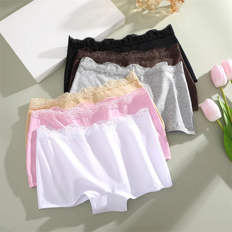 Calcinhas de Algodão Sem Costura - Renda Sexy - Boyshorts - Lingerie Feminina