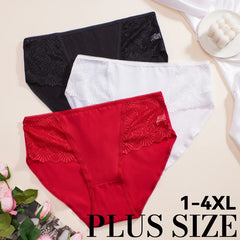 3PCS Women Panties Cheeky Cotton Lingerie Briefs Plus Size Panties Female Briefs High Waist Sexy Underwear Soft Ladies Lingeries