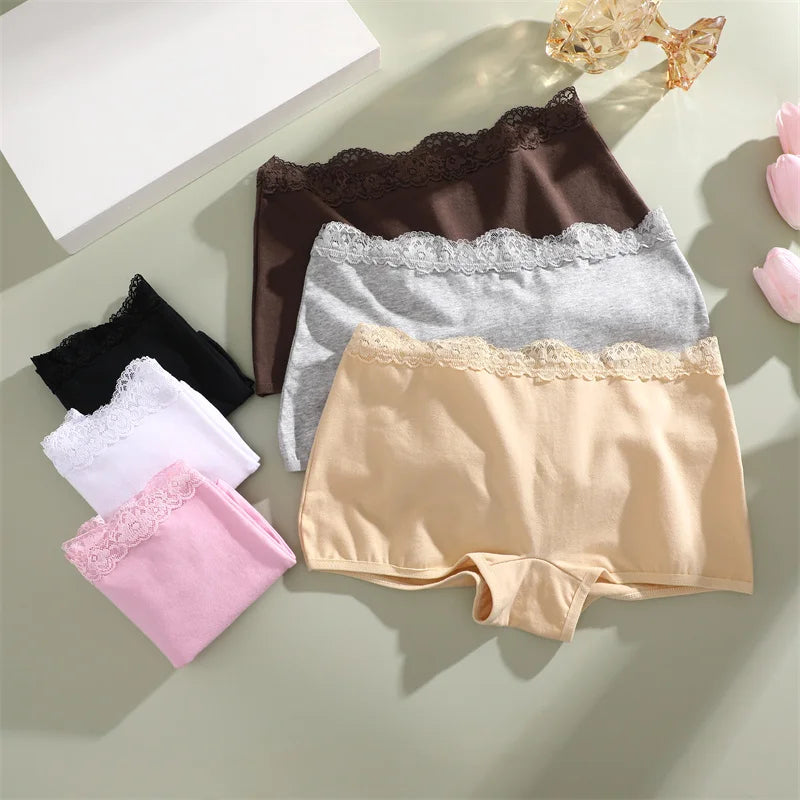 Calcinhas de Algodão Sem Costura - Renda Sexy - Boyshorts - Lingerie Feminina