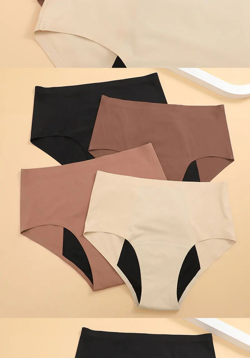 Calcinha Menstrual à Prova de Vazamento - Cintura Alta - 4 Camadas de Absorção - Renda Plus Size