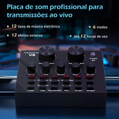 Microfone Condensador Profissional - Kit Completo para Transmissão ao Vivo!