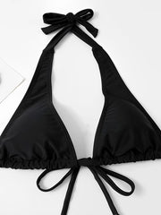 Biquíni 2 Peças Feminino: Top Halter com Amarração e Calcinha - Moda Praia Verão