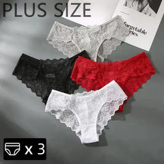 1/3PCS Sexy Lace Panties Women Plus Size Solid Color Low-rise Comfortable Underwear Ladies Lace Underpant Brief Female Lingeries