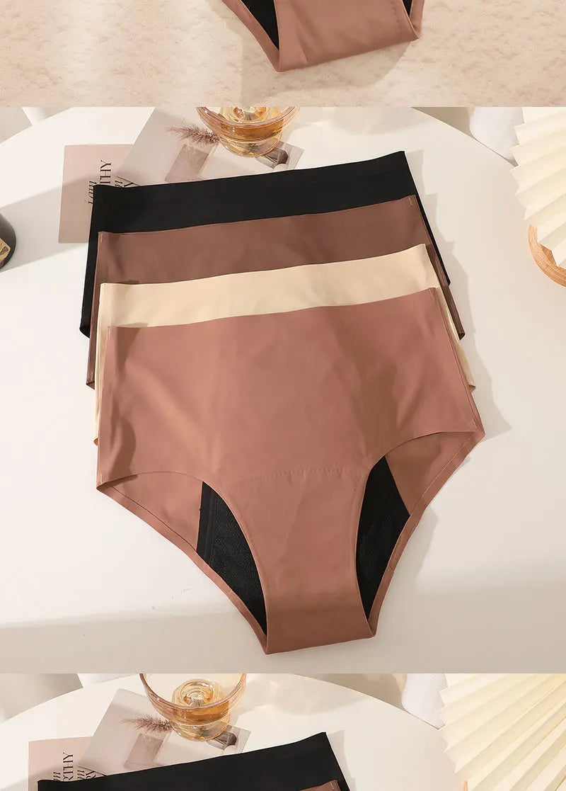 Calcinha Menstrual à Prova de Vazamento - Cintura Alta - 4 Camadas de Absorção - Renda Plus Size