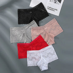 3PCS Women's Panties Lingeries Plus Size Lace Underwear High Waist Briefs Sexy Panties Sheer Intimates Women's Lingeries Cheeky