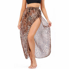 Saída de Praia Longa: Sarong Longo com Estampa para Biquíni - Tecido Chiffon Leve e Confortável - Ideal para Praia e Piscina!